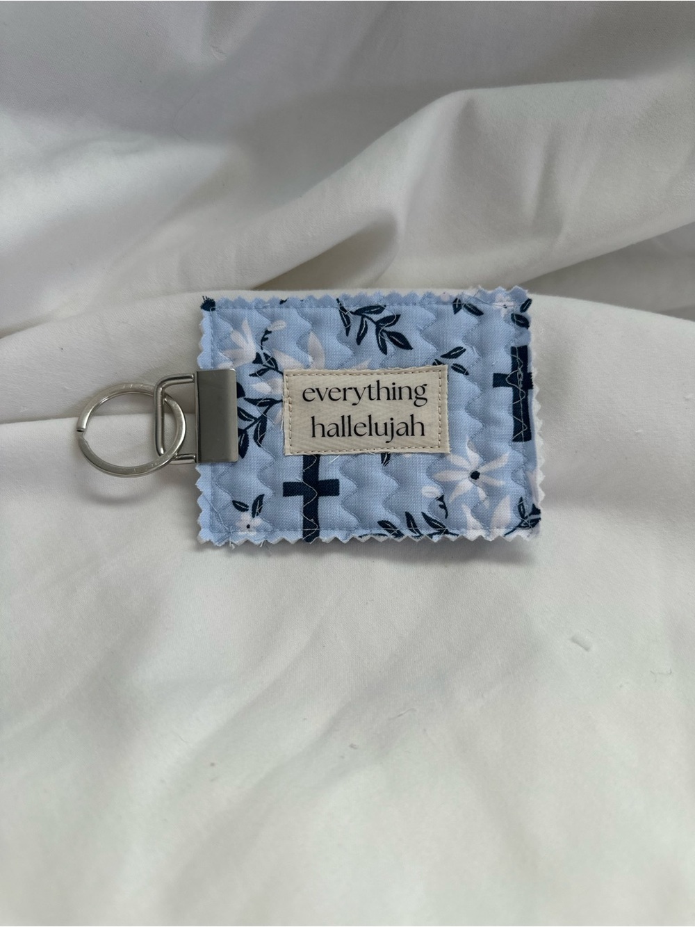 Handmade quilted keychain charm